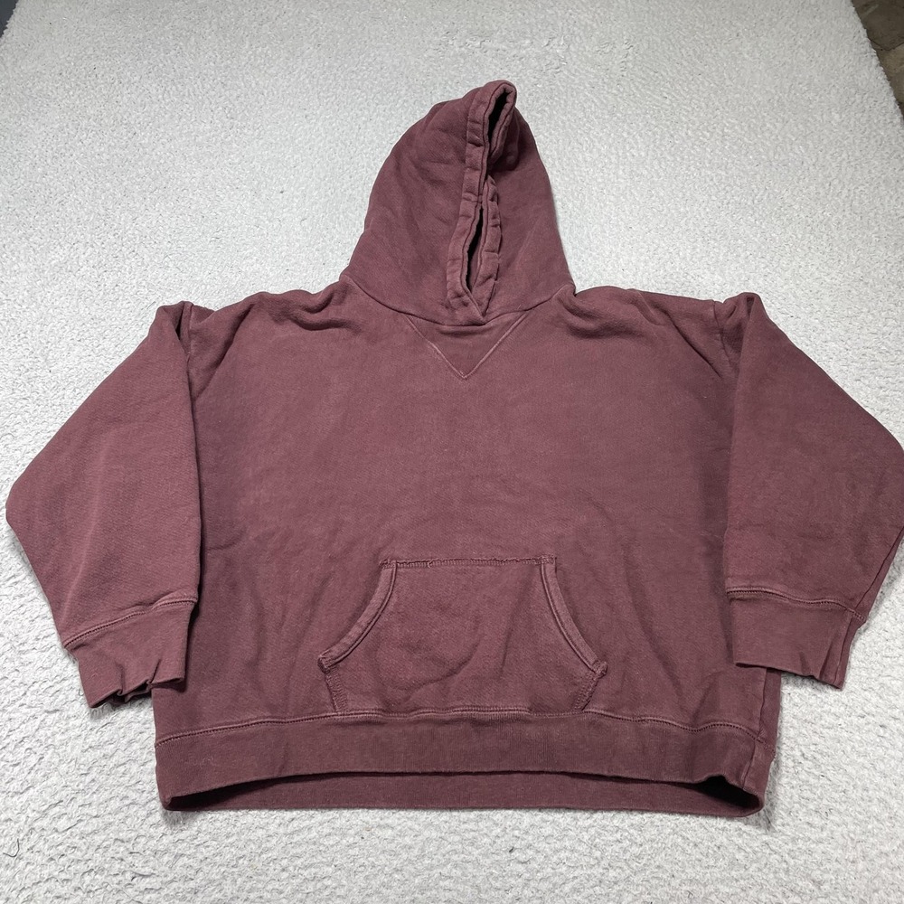 Simon Miller‎ Hoodie Womens 3 Red Terry Pullover Kangaroo Pocket Made In USA